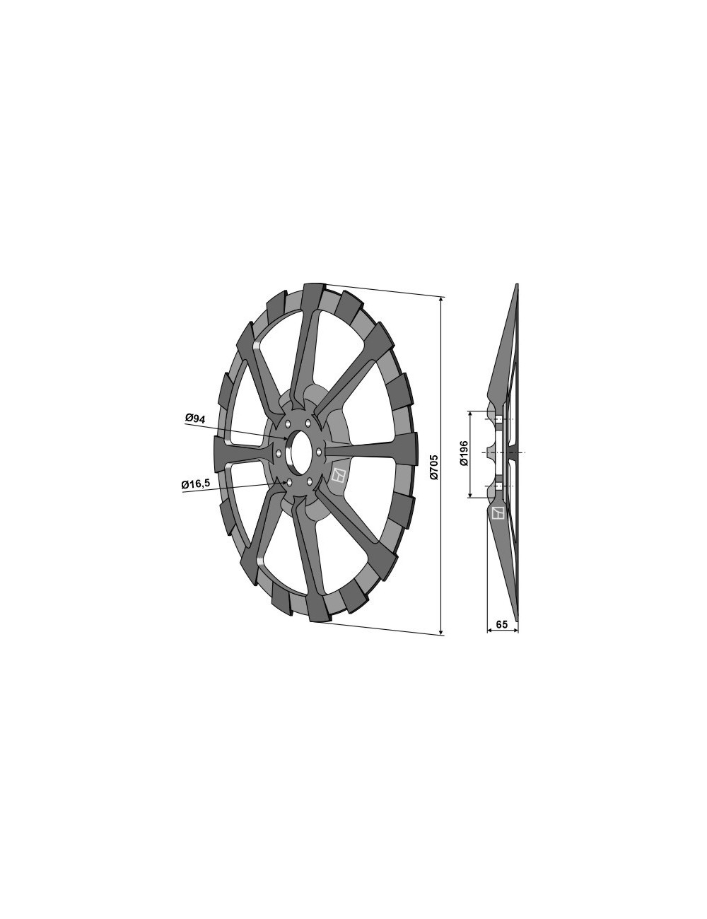 Roue pour arracheuses de betteraves type WIC