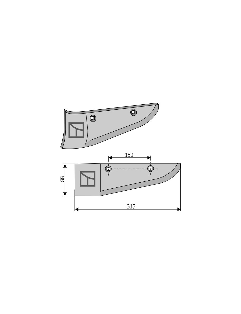 Soc pour arracheuse de betteraves, modèle gauche