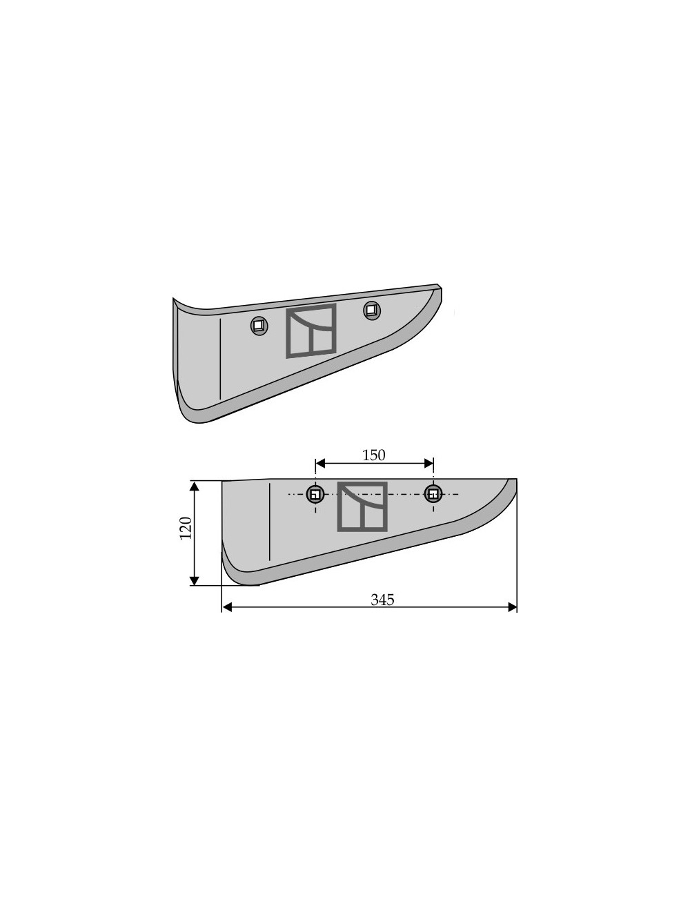 Soc pour arracheuse de betteraves, modèle gauche