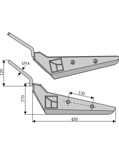 Soc pour arracheuse de betteraves, modèle gauche