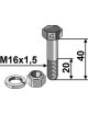 Boulon avec écrou à freinage interne - M16x1,5x40 - 12.9