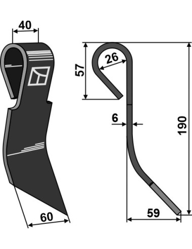 Couteau-fanes - gauche