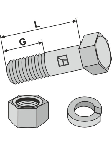 Boulon avec écrou et...