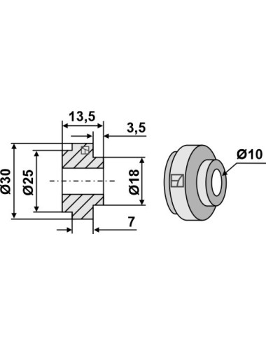 Entretoise pour couteau broyeur de paille