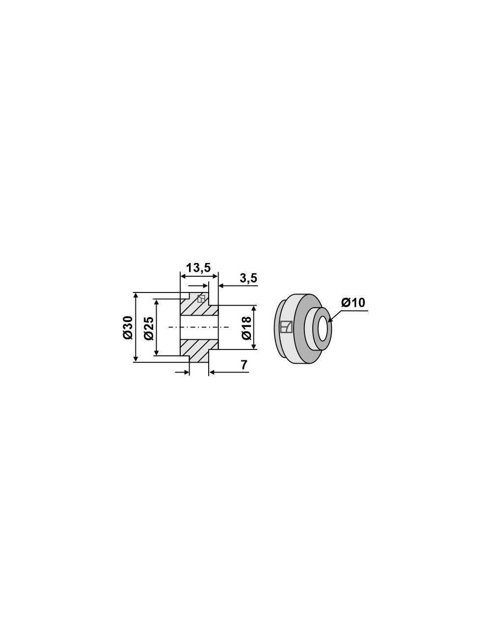 Entretoise pour couteau broyeur de paille