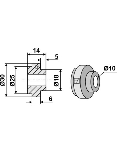 Entretoise pour couteau broyeur de paille