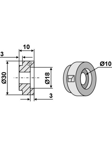 Entretoise pour couteau broyeur de paille