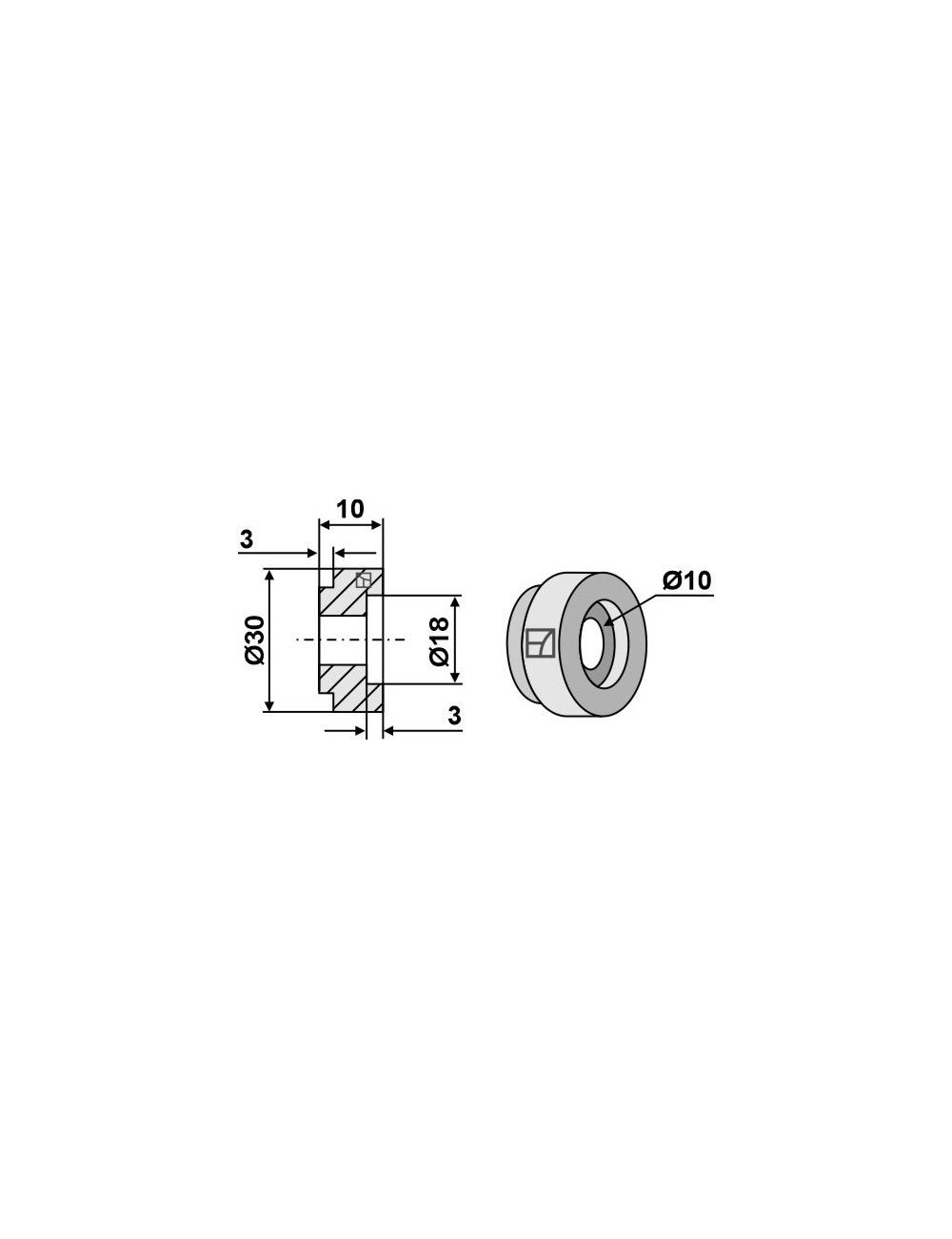 Entretoise pour couteau broyeur de paille