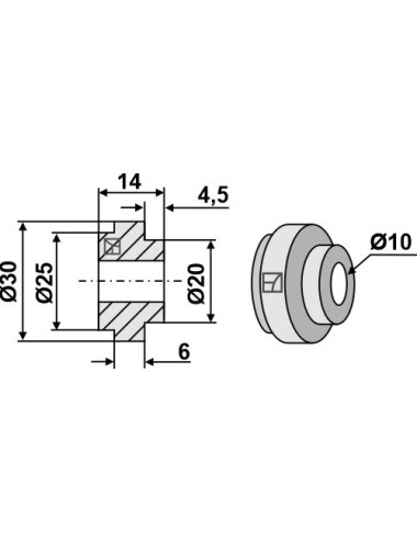 Entretoise pour couteau broyeur de paille