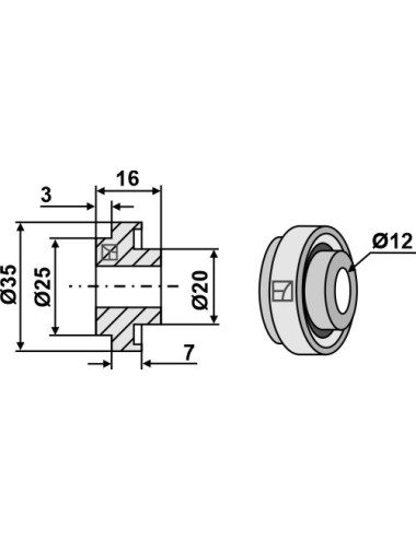 Entretoise pour couteau broyeur de paille