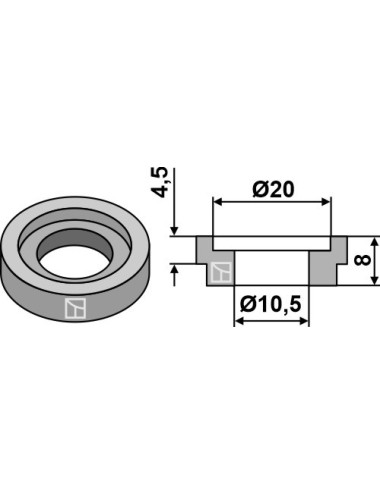 Entretoise pour couteau broyeur de paille