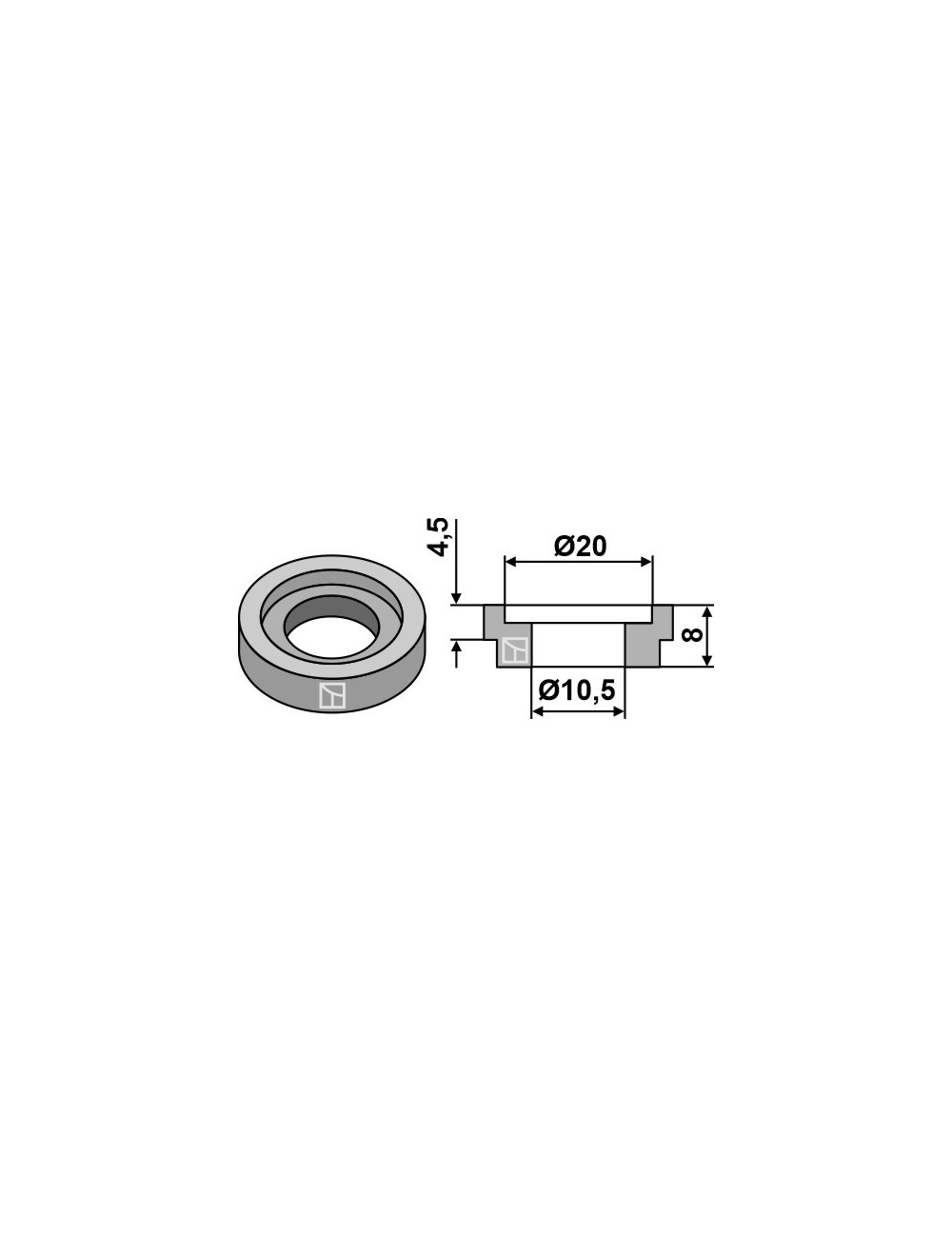 Entretoise pour couteau broyeur de paille