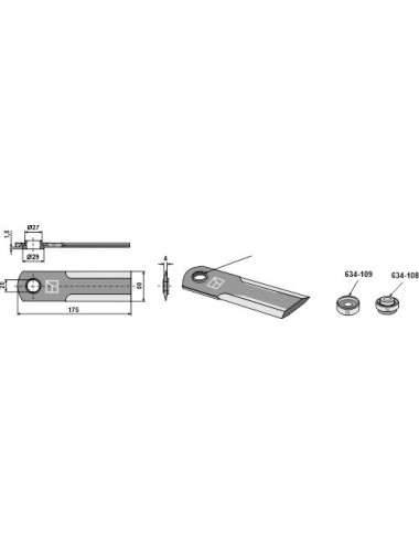 Couteau broyeur de paille