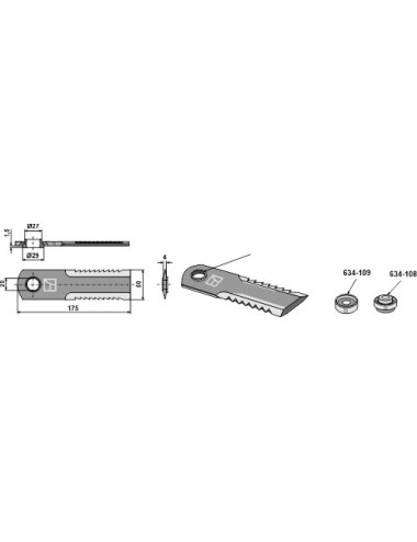 Couteau broyeur de paille