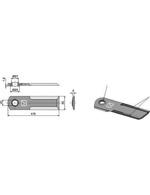 Couteau broyeur de paille