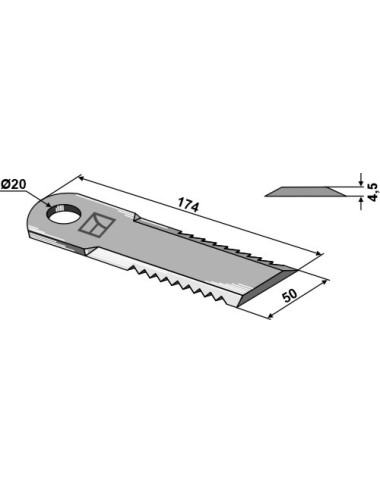 Couteau broyeur de paille