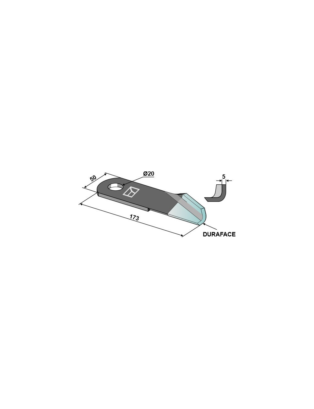 Couteau broyeur de paille droite - DURAFACE