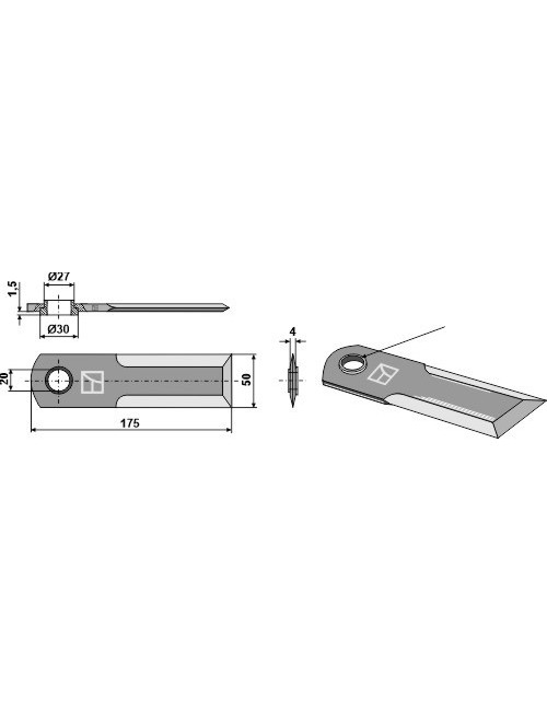 Couteau broyeur de paille