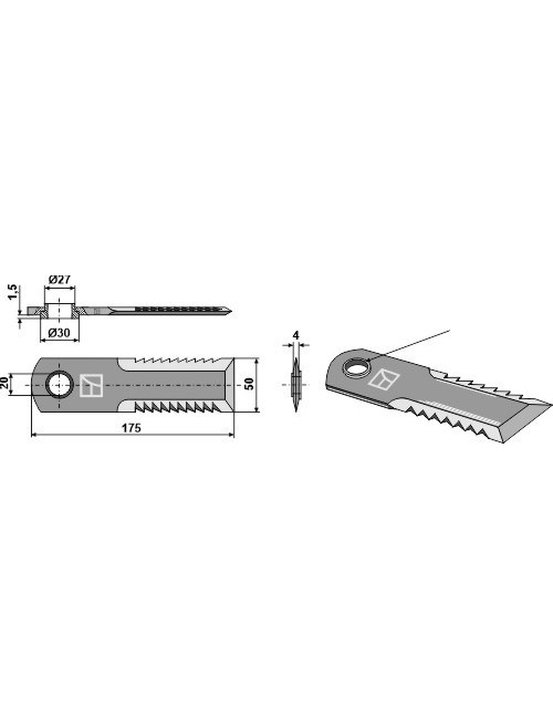 Couteau broyeur de paille