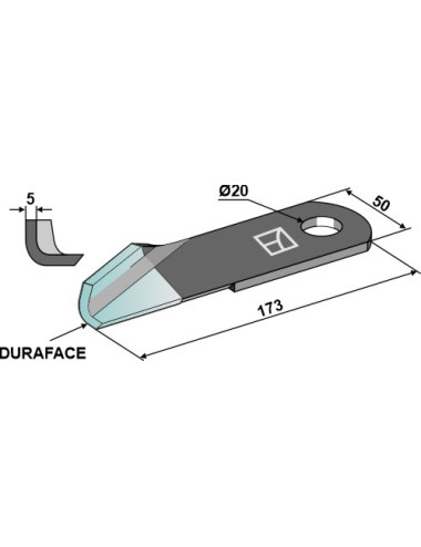 Couteau broyeur de paille gauche - DURAFACE