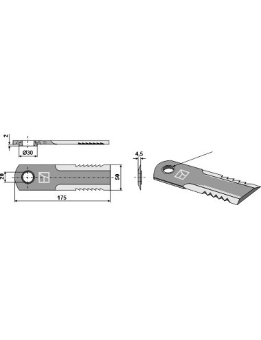 Couteau broyeur de paille