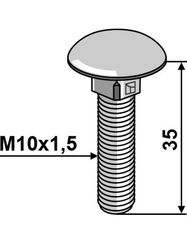 Boulon M10 galvanisé sans...