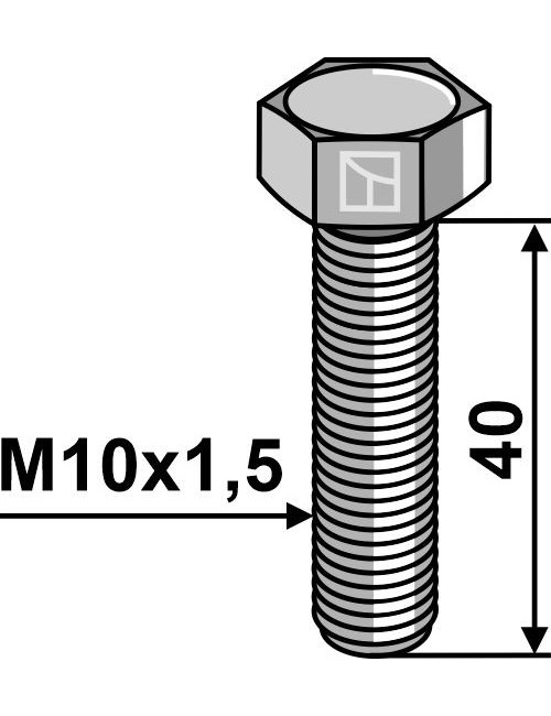 Boulon à tête hexagonale M10 sans écrou