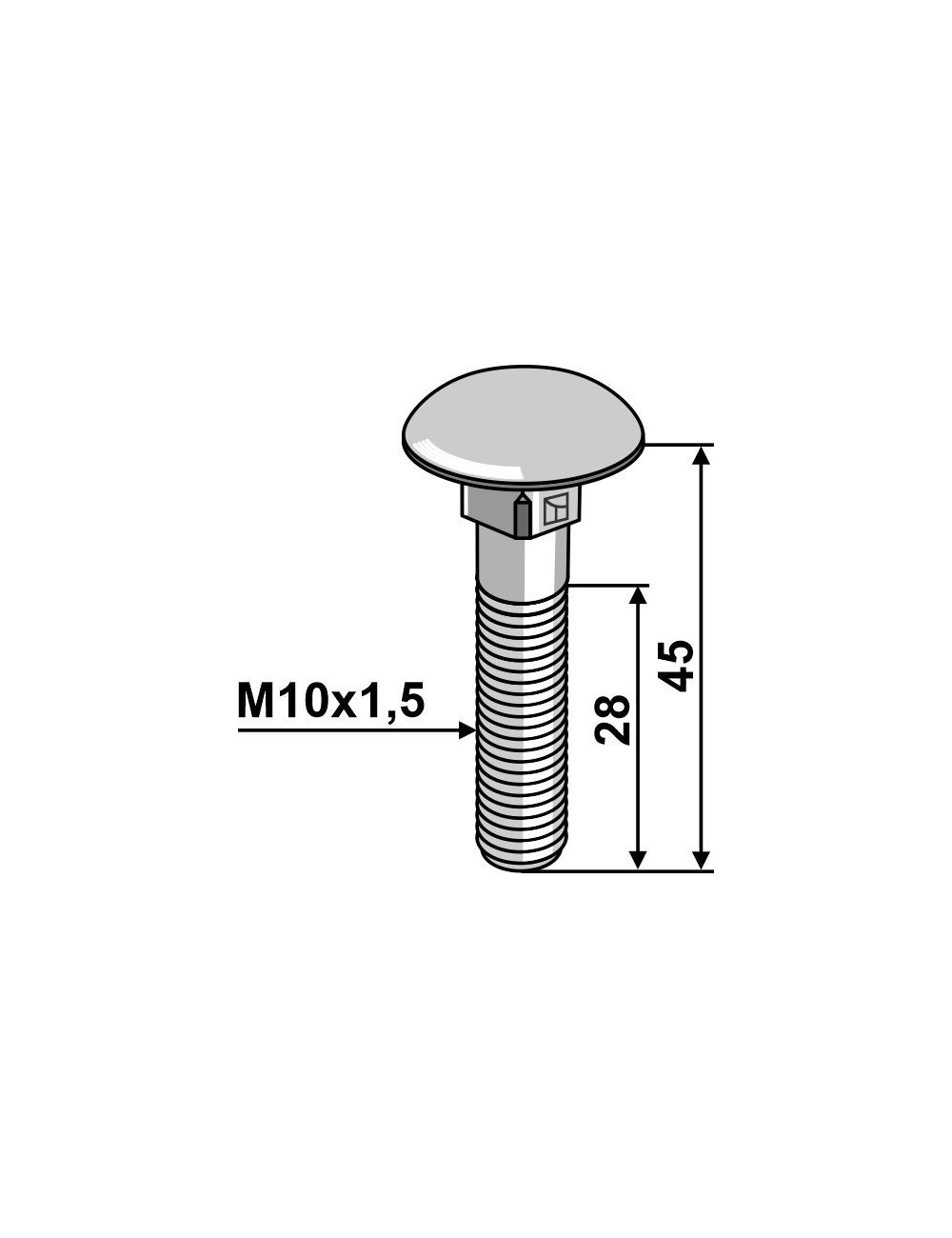 Boulon à tête bombée - galvanisé