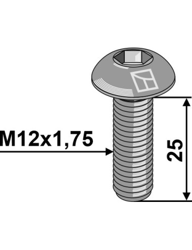 Boulon à tête bombée avec six pans creux