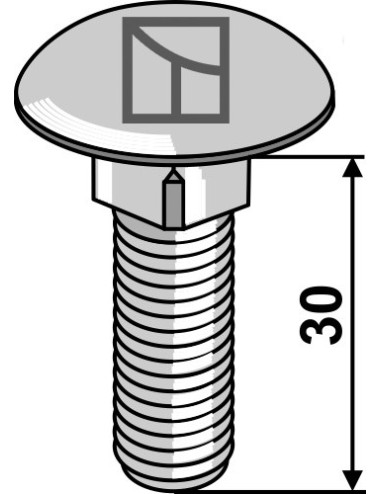 Boulon à tête bombée - galvanisé