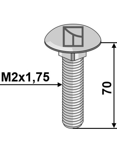 Boulon à tête bombée - M12x1,75