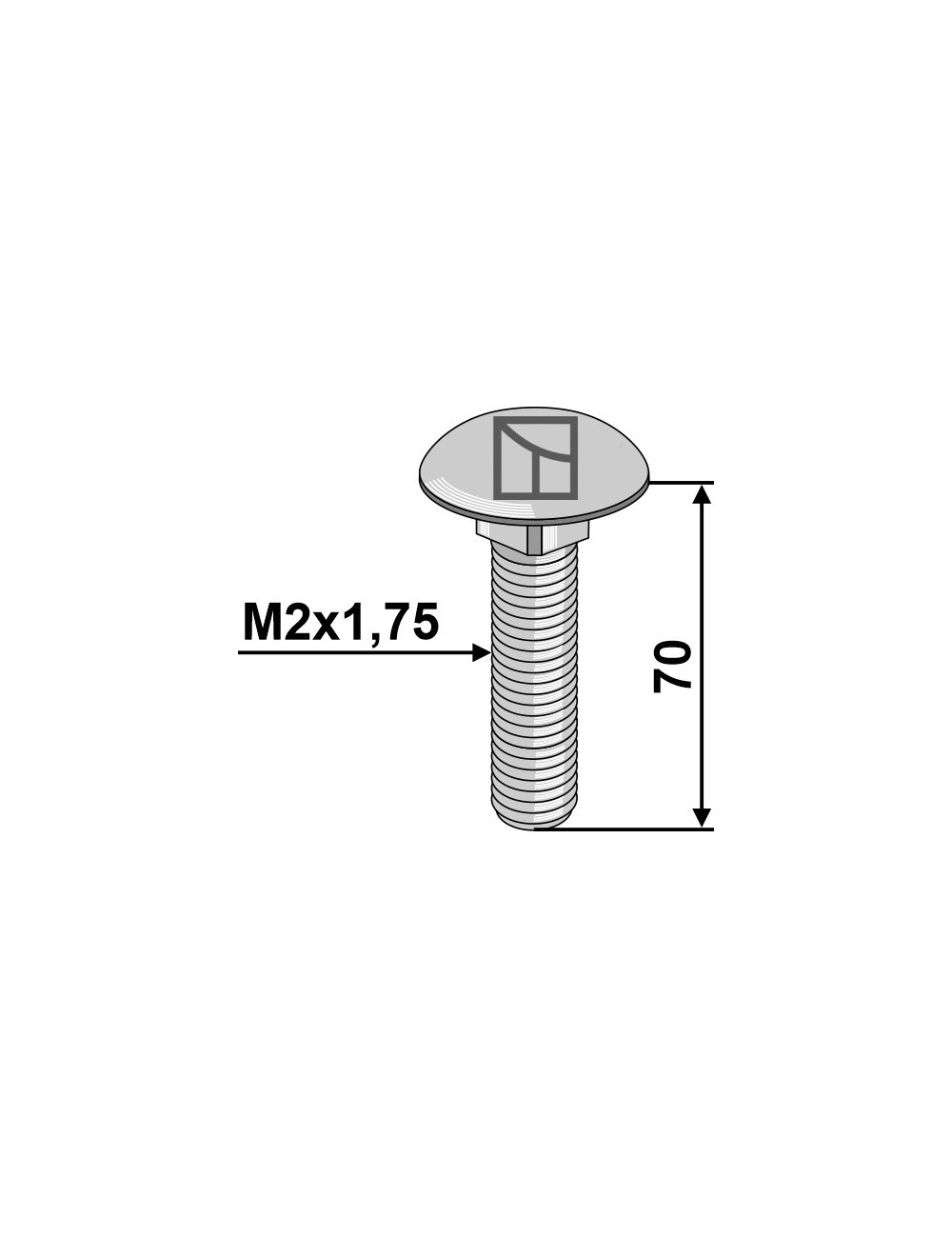 Boulon à tête bombée - M12x1,75