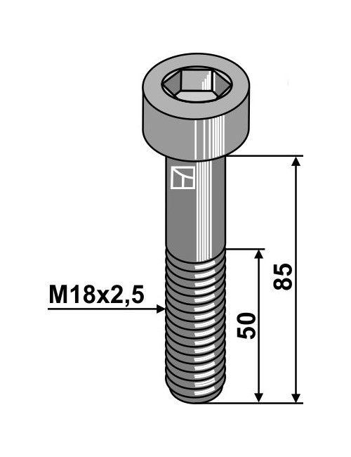 Boulon à 6 pans creux - M18x2,5 - 10.9