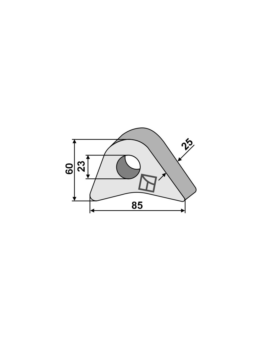 Verrouillage, forgé (patte de fixation)