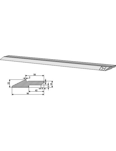 Lame d´usure 90 x 22 mm