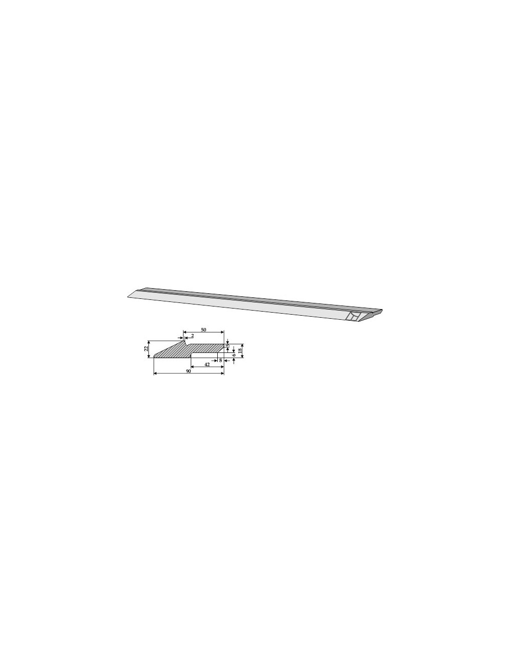 Lame d´usure 90 x 22 mm