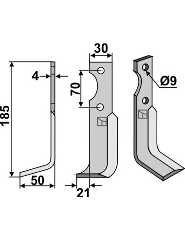 Couteau, modèle gauche