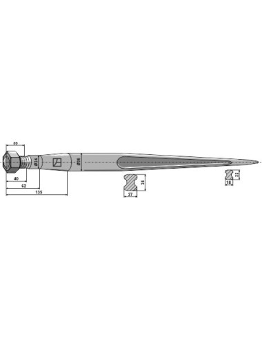 Dent de chargeur 1200