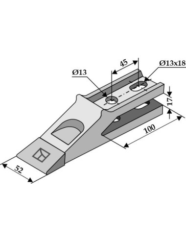 Dent standard pour chargeur frontal