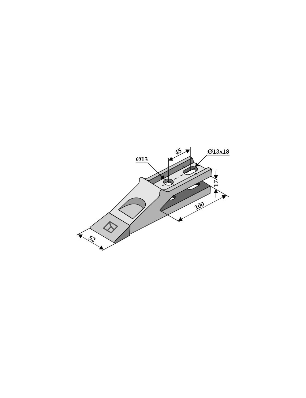Dent standard pour chargeur frontal