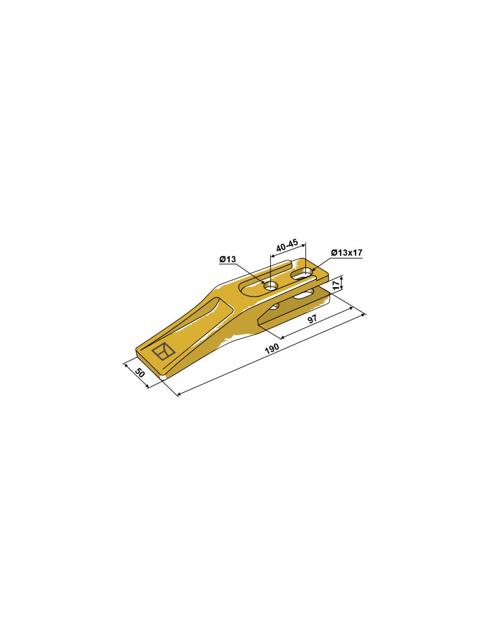 Dent standard pour chargeur frontal