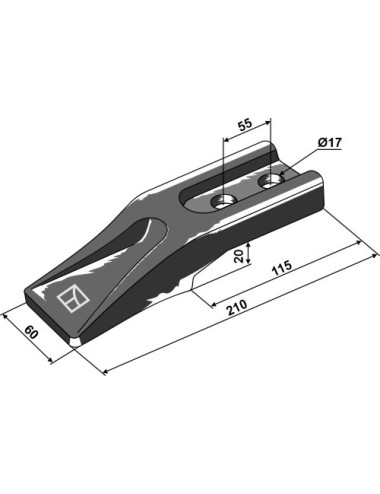 Dent standard pour chargeur frontal