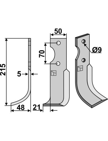 Couteau, modèle gauche