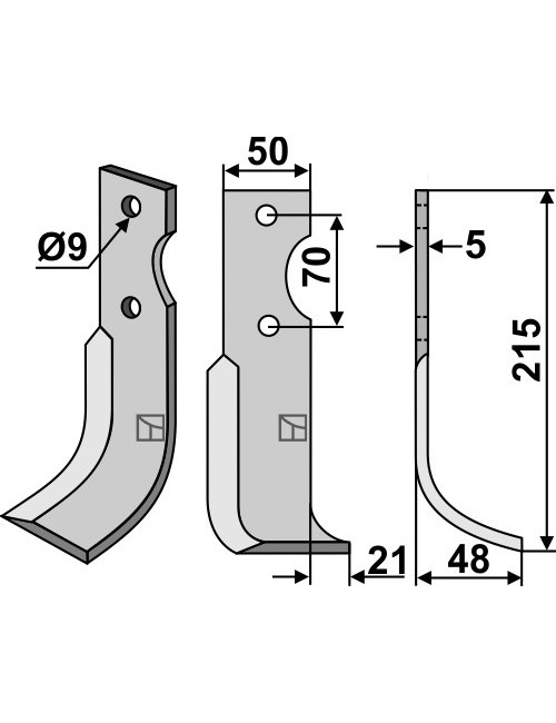 Couteau, modèle droit