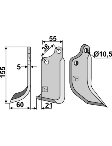 Couteau, modèle gauche