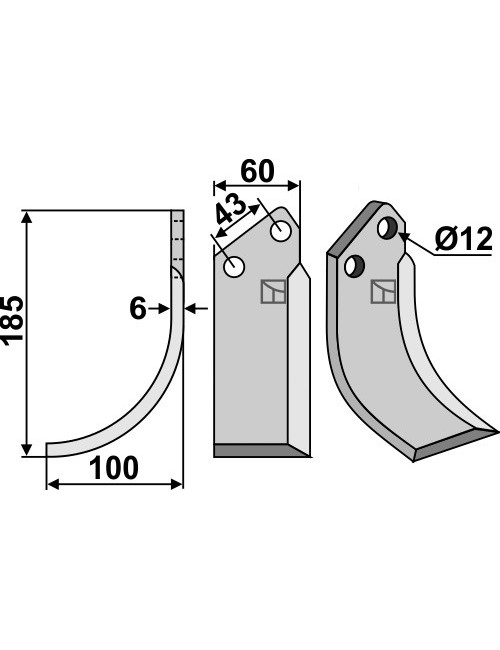 Couteau, modèle gauche