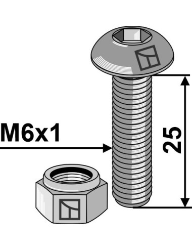 Boulon à tête bombée avec...