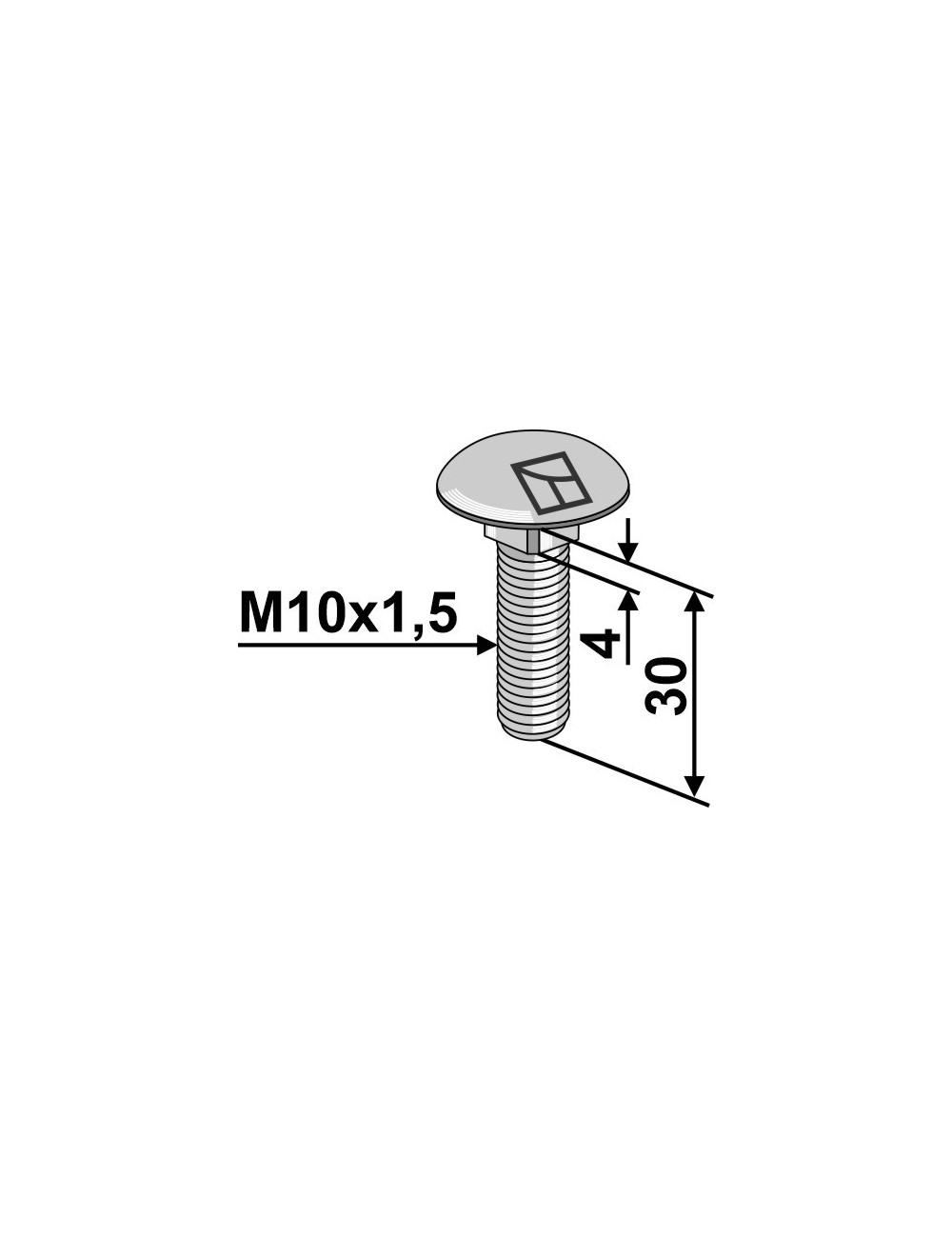 Boulon à tête bombée M10x1,5