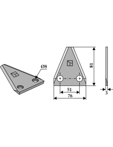 Couteau pour mélangeurs de fourrage