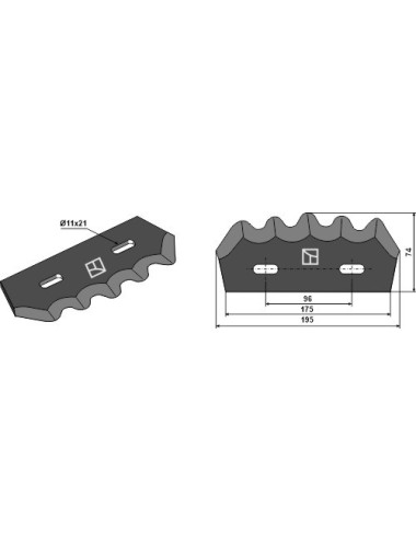Couteau pour mélangeurs de fourrage